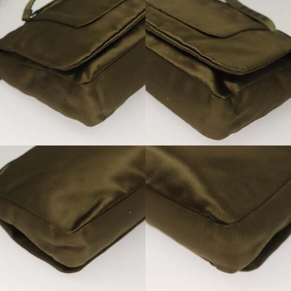 PRADA Shoulder Bag Satin Green Silver - Picture 10 of 12